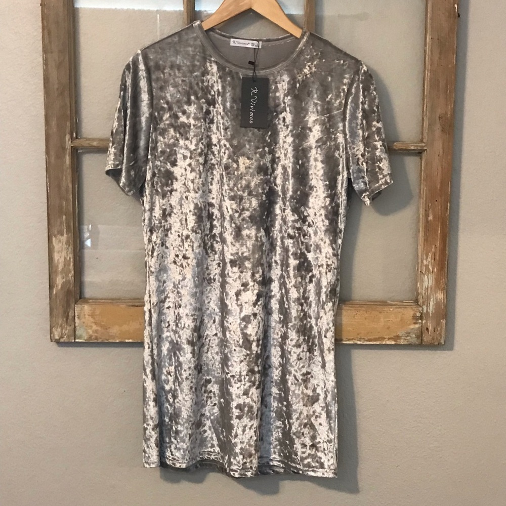 Silver Velvet Dress